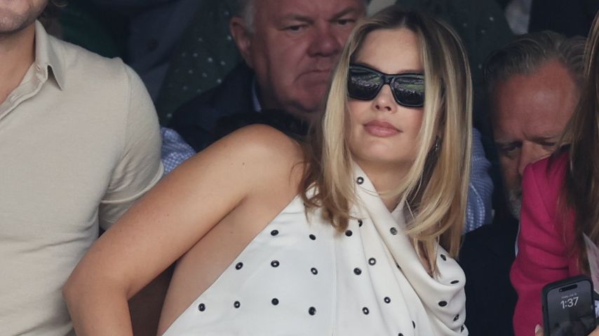 Margot Robbie während einer Wimbledon-Partie, Juli 2024