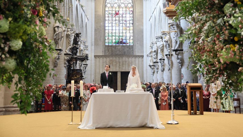 Maria Laura von Belgien und William Isvy während ihrer Hochzeit 2022