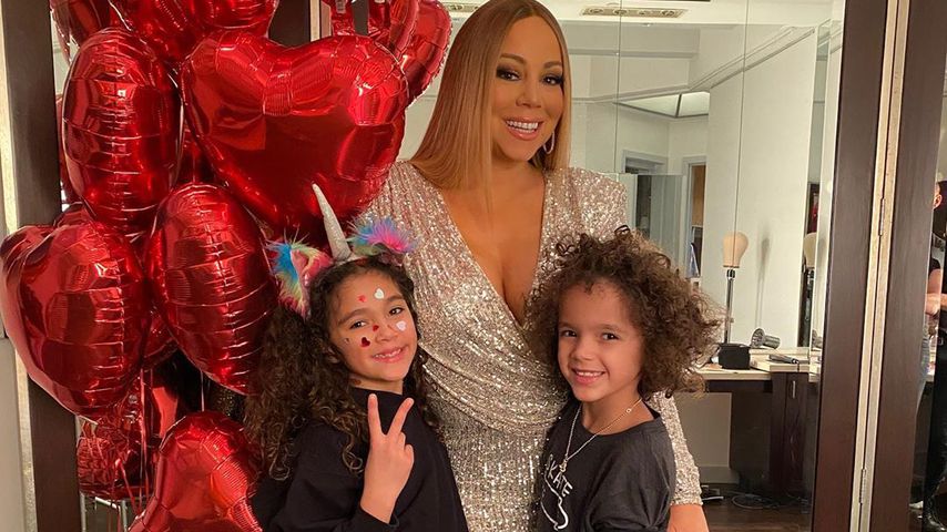 Sängerin Mariah Carey mit ihren Kindern