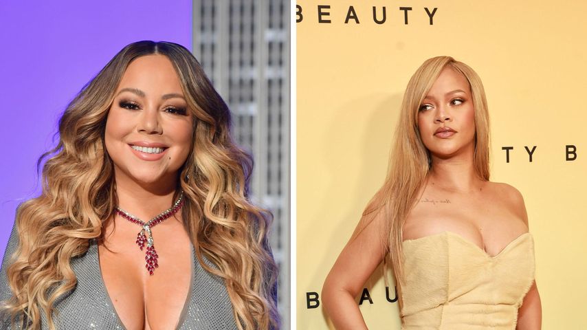 Bei Weihnachtskonzert: Mariah Carey signiert Rihannas Brust