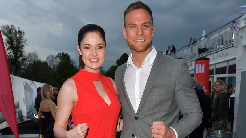 Marie Lang und Sebastian Preuss bei der "Aufschlag bei BILD"-Party im Mai 2019