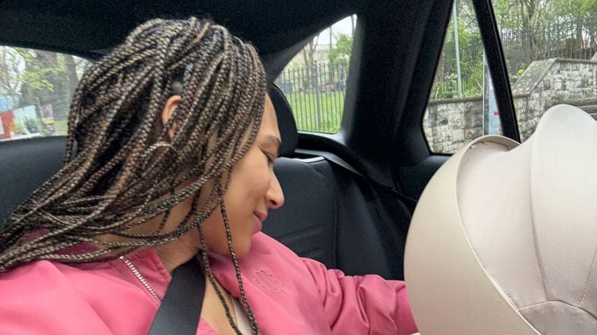 Marie Mouroum mit ihrem Baby, April 2026