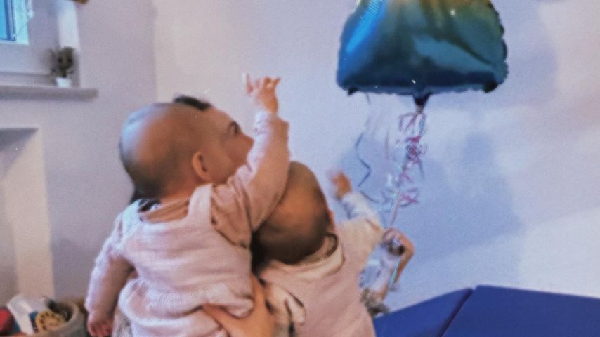 Mariella D'Auria mit ihren Zwillingen bei ihrem ersten Geburtstag