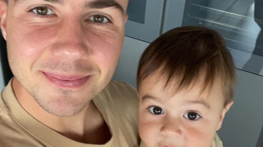 Mario Götze mit seinem Sohn, August 2021