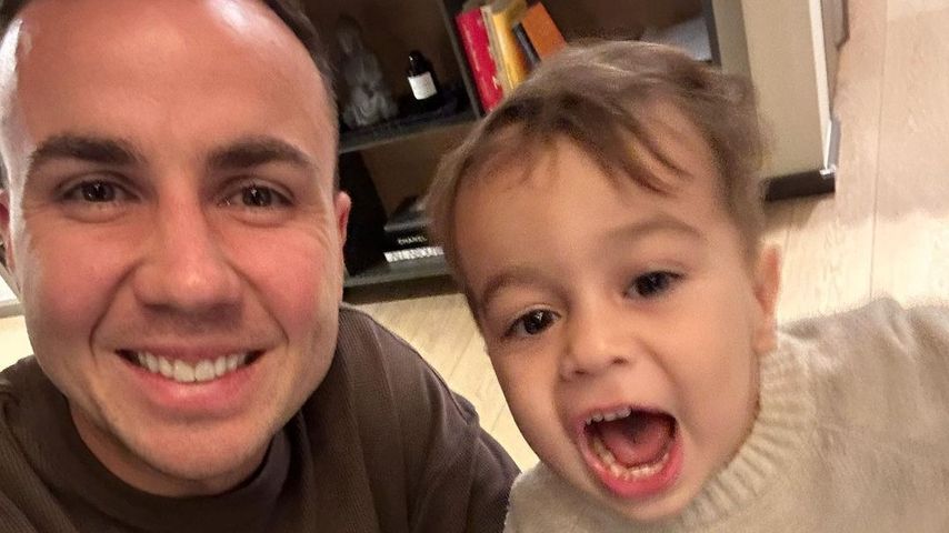 Mario Götze und sein Sohn Rome im Februar 2023