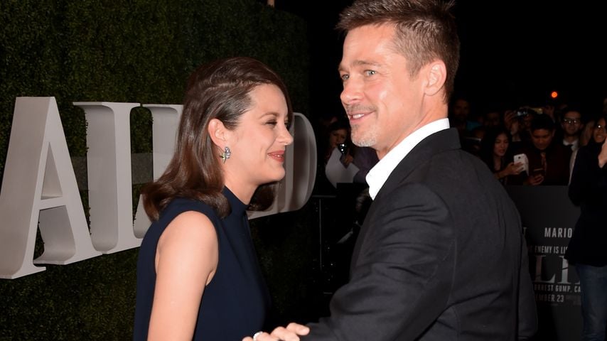 Marion Cotillard und Brad Pitt, 2016 bei einem Fan-Event zu ihrem Film "Allied"