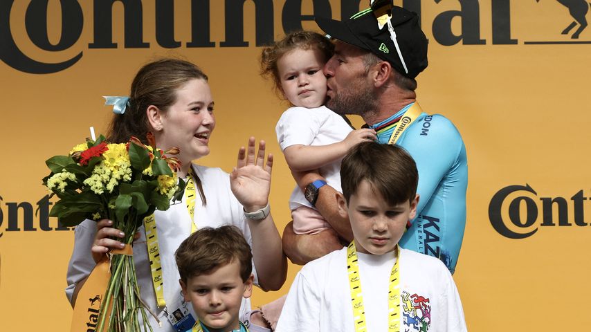 Mark Cavendish mit seinen vier Kindern, Juli 2024
