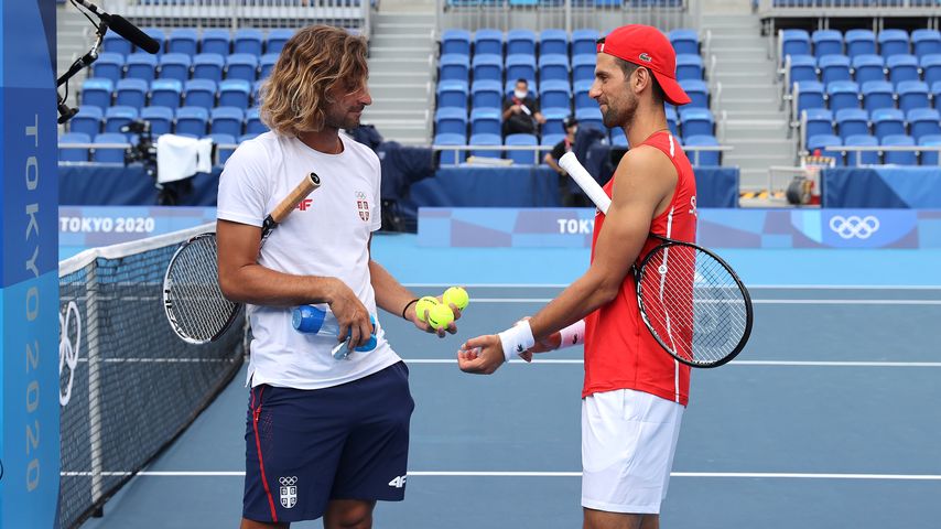 Marko Djokovic und sein Bruder Novak Djokovic, Juli 2021