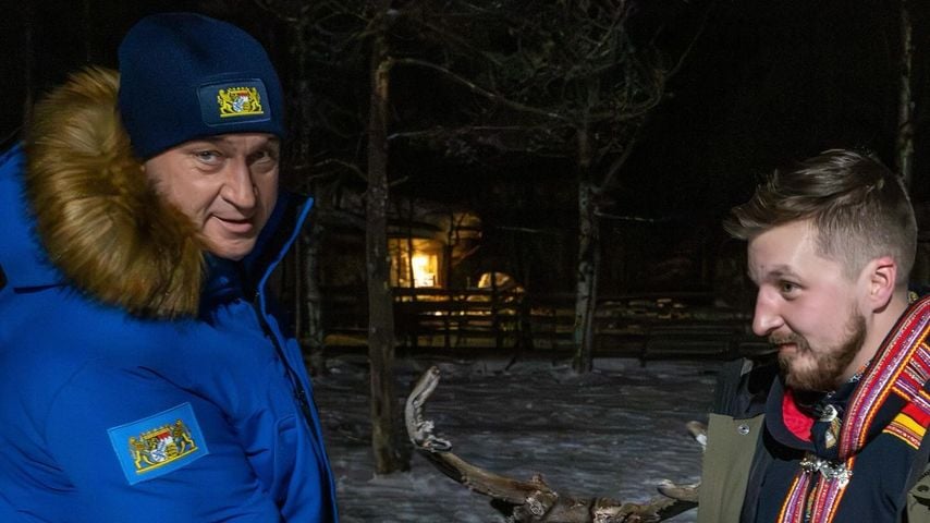 Markus Söder auf seiner Schwedenreise im Februar 2024