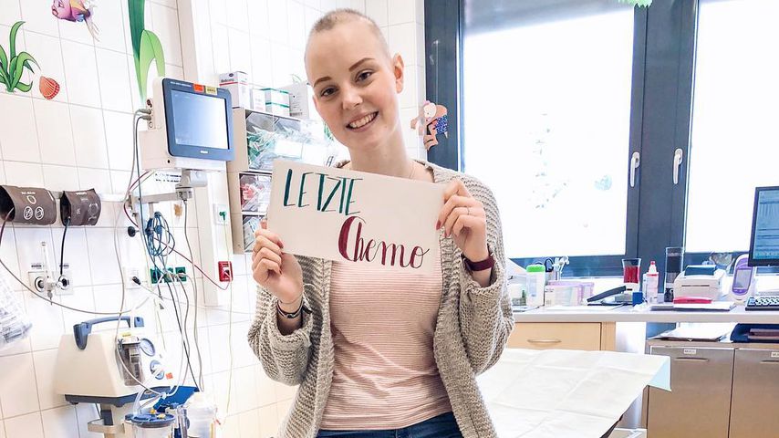 Marlene Bierwirth bei ihrer letzten Chemotherapie