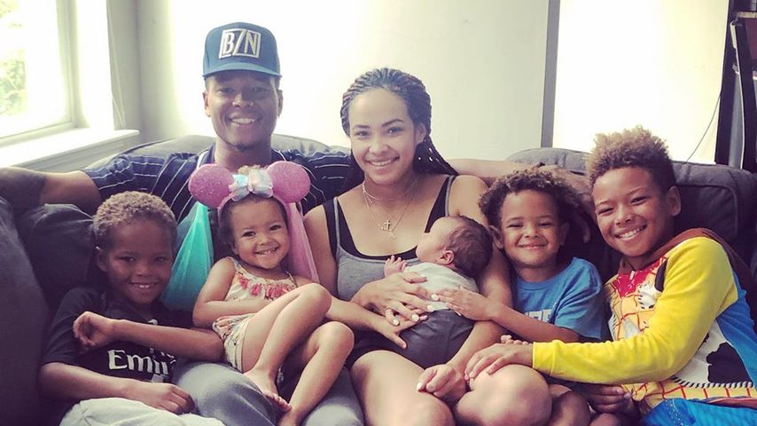 Marvin Jones mit seiner Frau und ihren fünf Kindern, Juli 2019