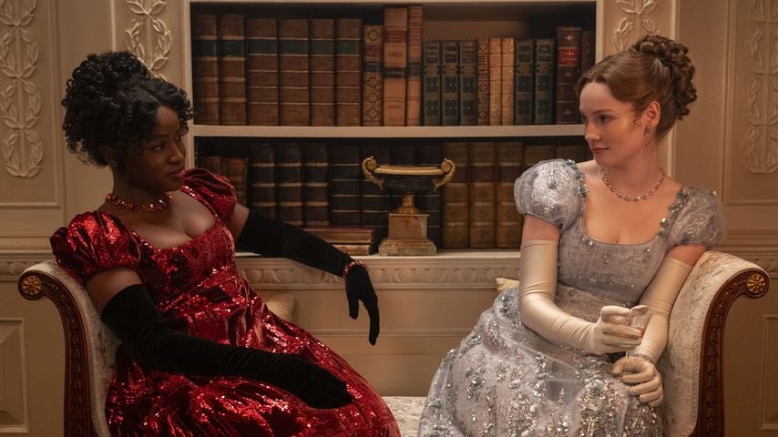 Masali Baduza als Michaela und Hannah Dodd als Francesca Bridgerton, "Bridgerton" Staffel vier