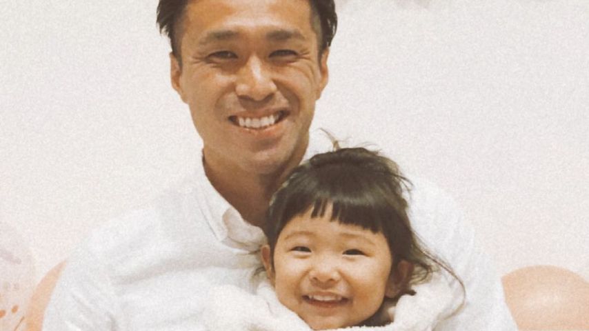 Masato Kudo mit seiner Tochter