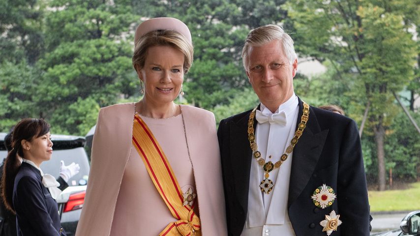 Mathilde von Belgien und König Philippe der Belgier in Tokio im Jahr 2019
