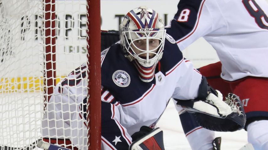 Matiss Kivlenieks bei einem Spiel gegen die New York Rangers, Januar 2020
