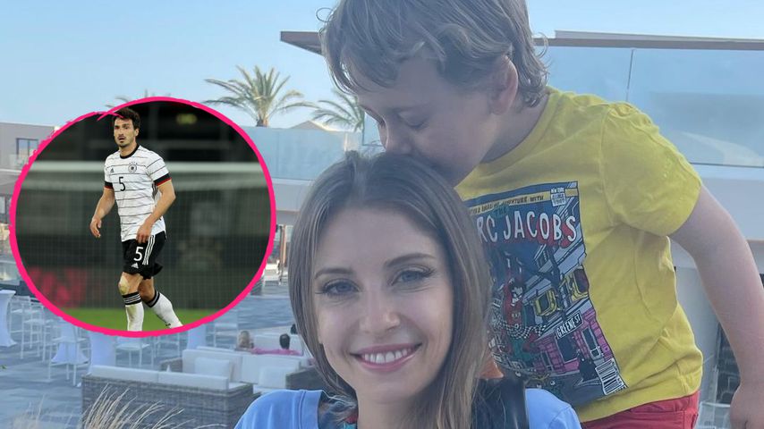 So süß drücken Cathy und Ludwig Papa Mats Hummels die Daumen