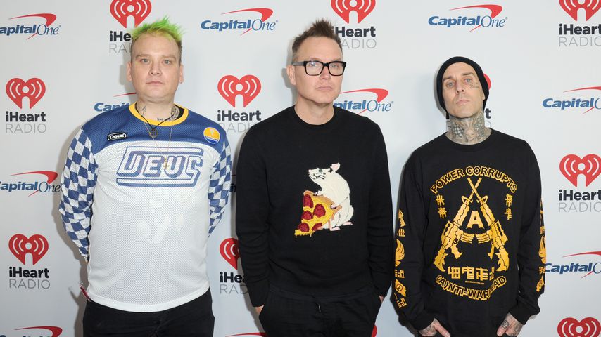 Matt Sibka, Mark Hoppus und Travis Barker als Band Blink-182