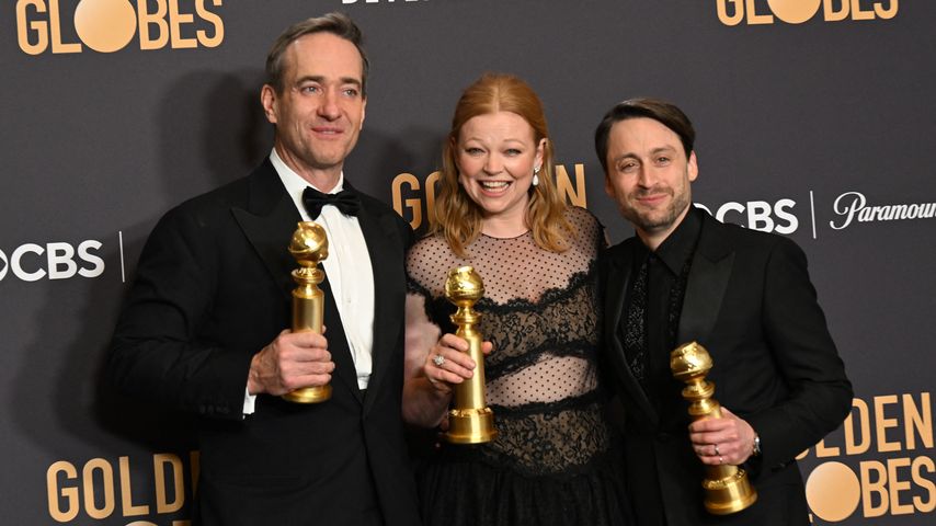 Matthew Macfayden, Sarah Snook und Kieran Culkin bei den Golden Globes 2024