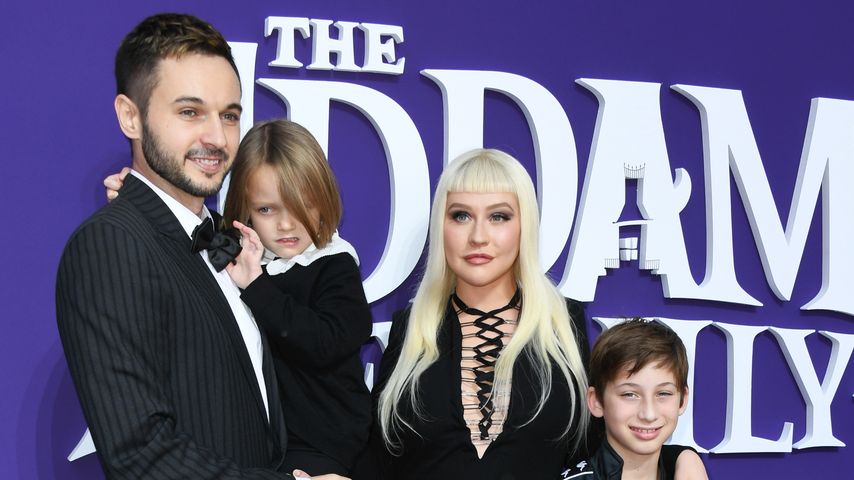 Matthew Rutler und Christina Aguilera mit ihren Kindern Summer Rain Rutler und Max Bratman