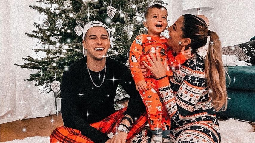 Matthias Höhn mit Jenefer Riili und Söhnchen Milan, Weihnachten 2019