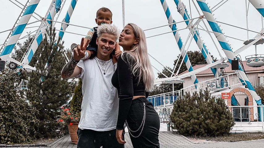 Matthias Höhn mit Jenefer Riili und Söhnchen Milan, August 2019