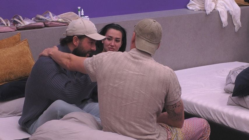 Maurice Dziwak, Francesca Morgese und Christian Lell bei "Promi Big Brother" 2026