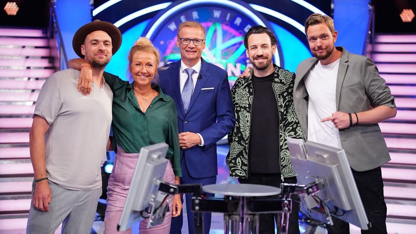 Max Mutzke, Andrea Kiewel, Günther Jauch, Jan Köppen und Bastian Bielendorfer