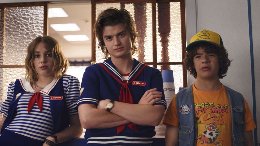Maya Hawke, Joe Keery und Gaten Matarazzo in "Stranger Things", Staffel drei