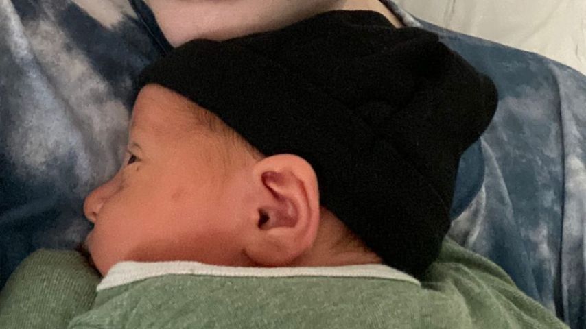 Meghan Trainor und ihr Sohn Riley im Februar 2021