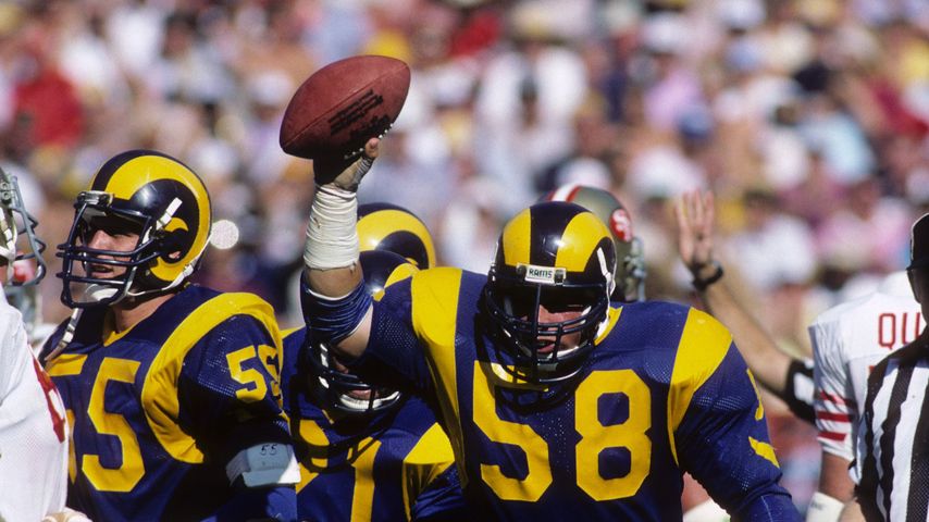 Linebacker Mel Owens bei einem Footballspiel im Jahr 1983 in Kalifornien