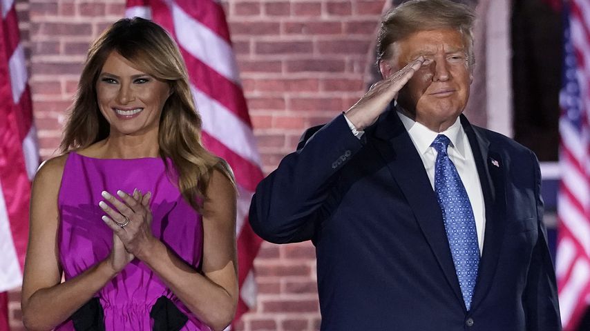 Melania und Donald Trump bei der Dankesrede von Mike Pence, August 2020