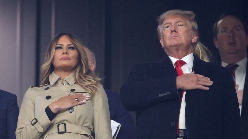 Melania und Donald Trump bei einem Spiel in Atlanta, Oktober 2021