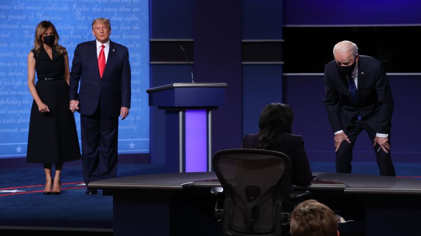 Melanie und Donald Trump und Joe Biden im Oktober 2020