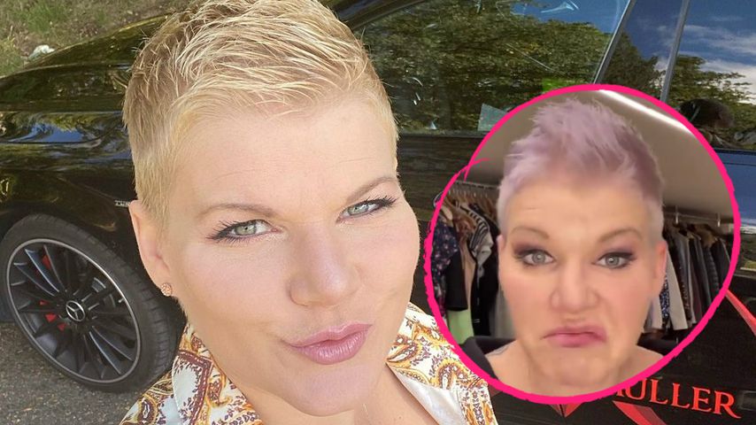 Nun lila statt blond: Melanie Müller hatte einen Farbunfall!
