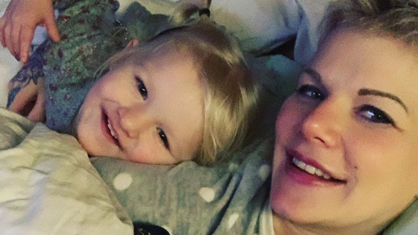 Melanie Müller mit ihren beiden Kindern