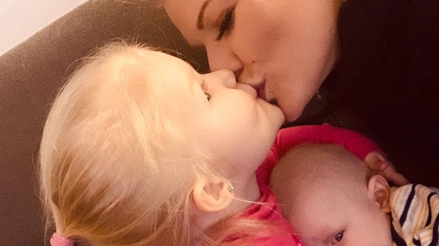 Melanie Müller mit ihrer Tochter Mia Rose und ihrem Sohn Matty