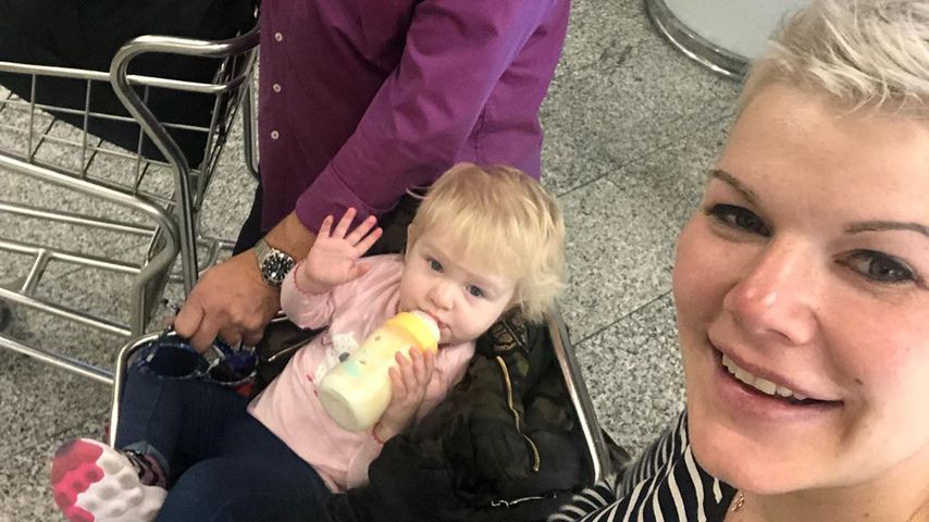 Melanie Müller mit Mann Mike und Tochter Mia Rose