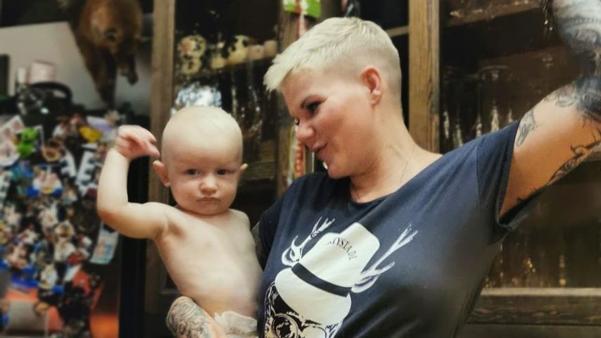 Melanie Müller mit ihrem Sohn Matty