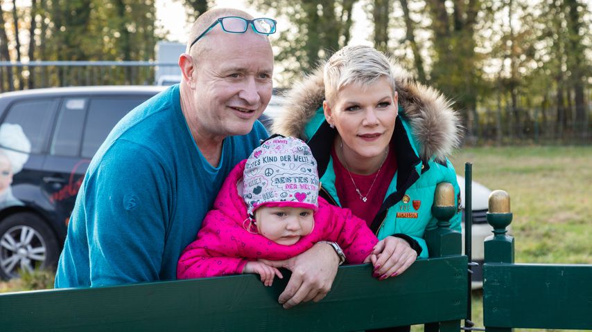 Melanie Müller, ihr Mann Mike und Töchterchen Mia Rose, Oktober 2019