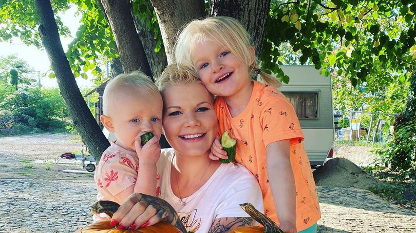 Melanie Müller und ihre Kinder im September 2020 in Leipzig