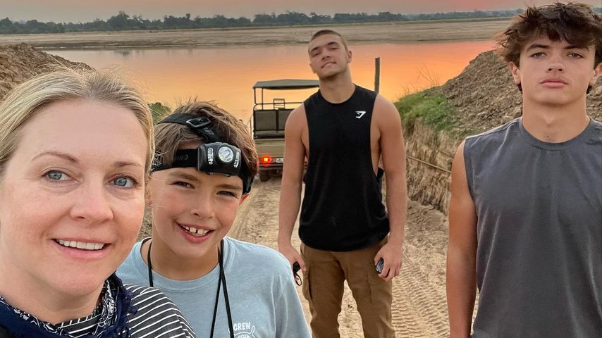 Melissa Joan Hart mit ihren Kindern Mason, Bryadon und Tucker im Juli 2023