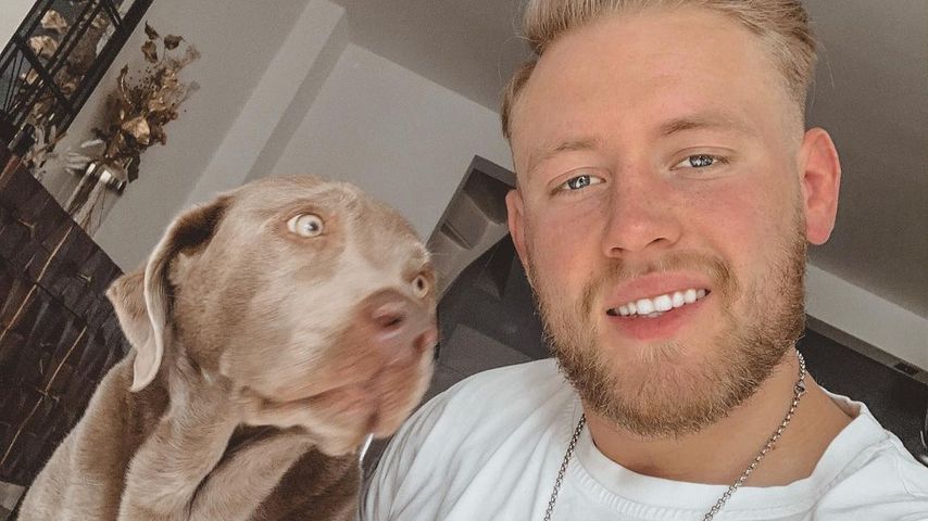 Melvin Pelzer mit seiner Hündin Maya