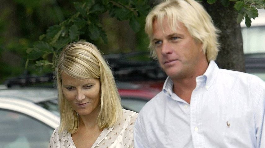 Mette-Marit mit Marius und Morten Borg, August 2003