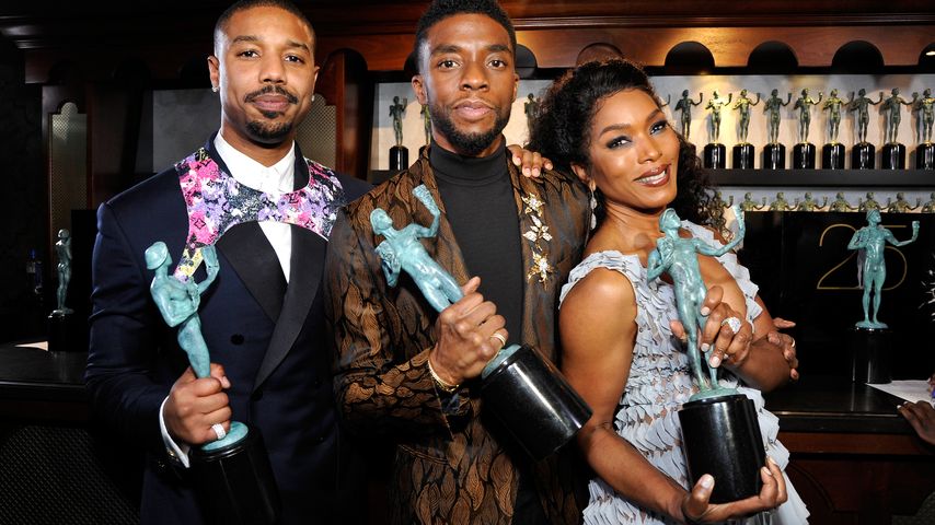 Michael B. Jordan, Chadwick Boseman und Angela Bassett im Jahr 2019