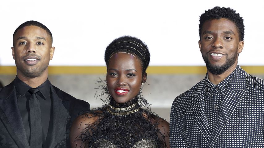 Michael B. Jordan, Lupita Nyong'o und Chadwick Boseman im Jahr 2018