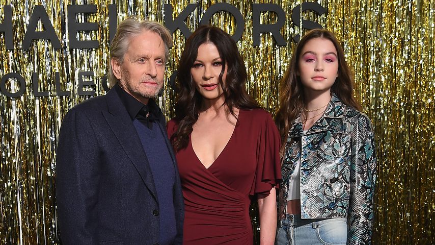 Michael Douglas mit seiner Frau Catherine Zeta-Jones und Tochter Carys