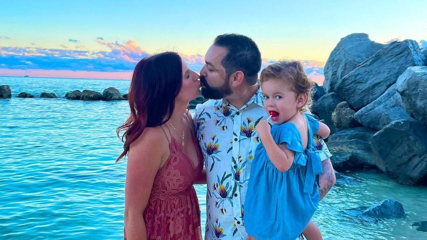 Michael Duarte, seine Frau Jessica und seine Tochter Oakley im Jahr 2021
