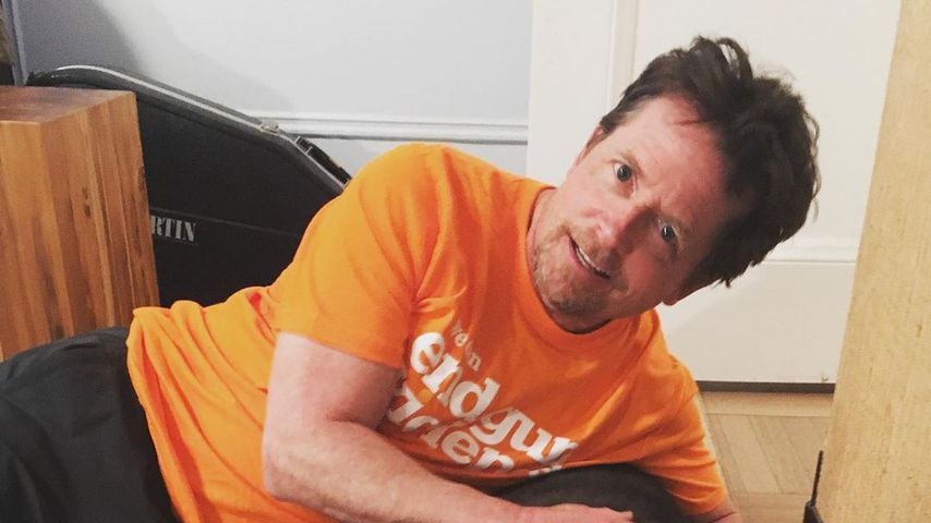 Michael J. Fox mit seinem Hund, 2019