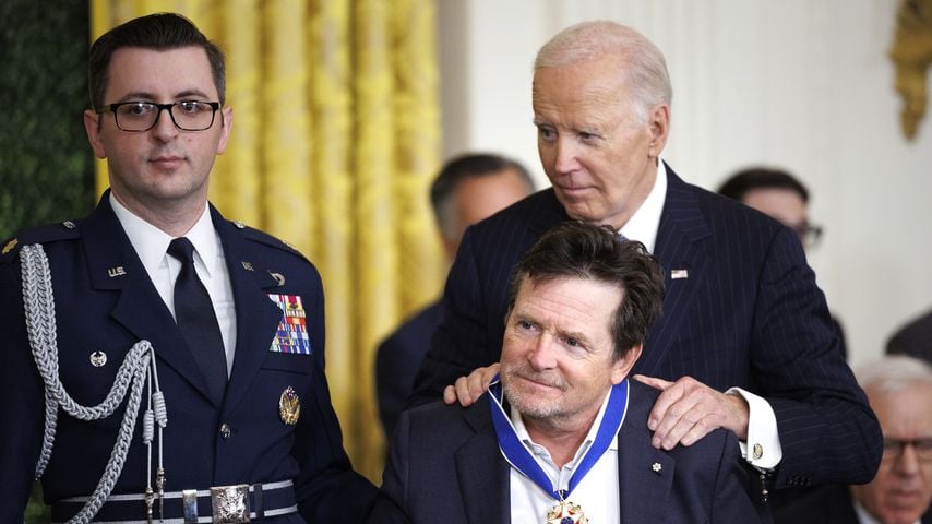 Michael J. Fox und Joe Biden, Januar 2025