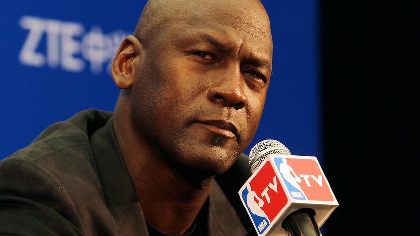Michael Jordan bei einer Pressekonferenz in Shenzhen im Oktober 2015